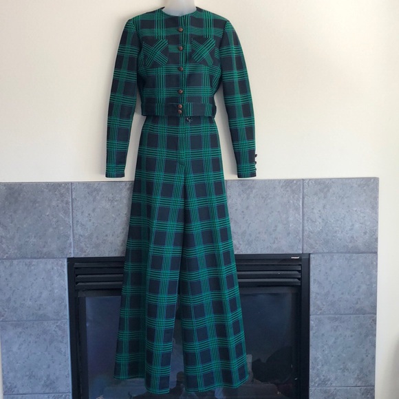 1960’s pantsuit crop jkt bell bottom pants sz 4-6 - Picture 2 of 8